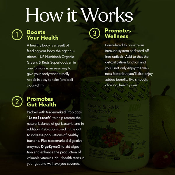 Vegan Greens & Reds Superfoods Plus 1Up Nutrition 1 Up Nutrition