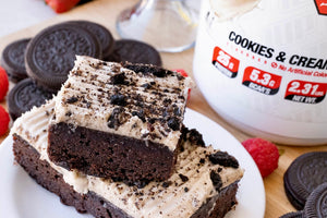 Cookies and cream protein brownies