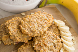 Banana Caramel Oatmeal Protein Cookies