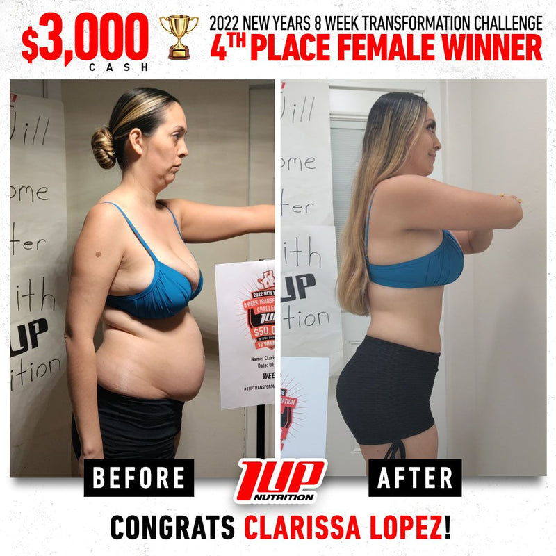 Female Transformation Clarissa Lopez 1 Up Nutrition