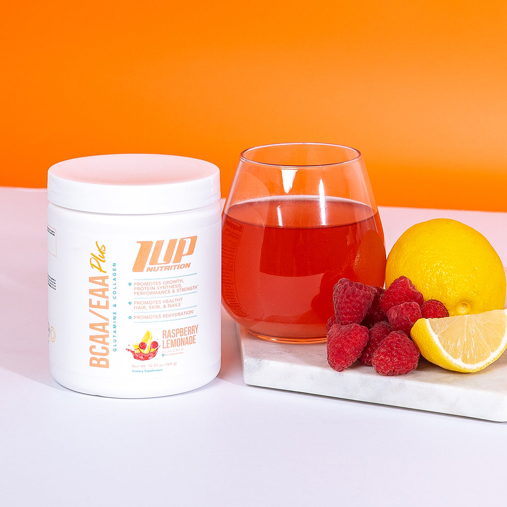 1 up nutrition bcaa glutamine and l carnitine helps convert fat into energy 3 Her BCAA/EAA, Glutamine &
