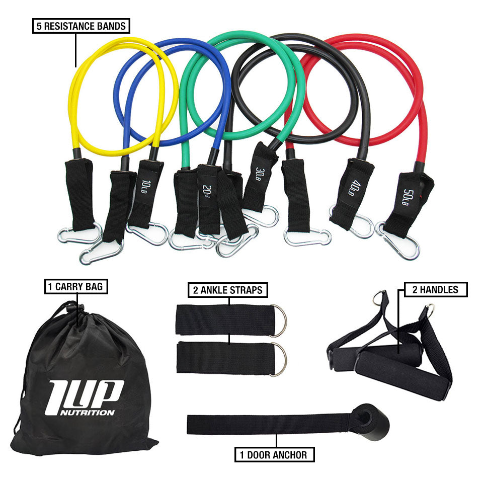 Full-Body Resistance Bands Workout Kit (11 pcs)