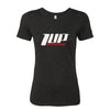 Women's Crew Neck T-Shirt "Black", used to promote workout supplement for women