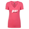 Women's Deep V-Neck T-Shirt "Pink", used to promote workout supplement for women